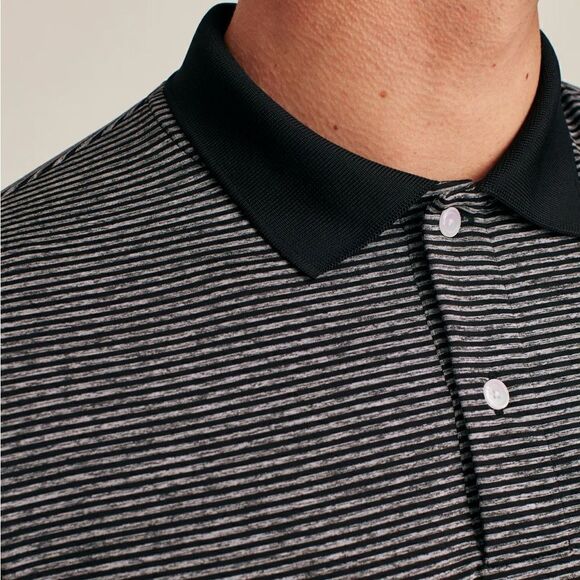 BONOBOS Black and Gray Striped Performance Golf Standard Fit Polo Shirt Sz M - Picture 2 of 14